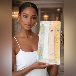 ✨ Artistic Ceramic Face Plate – Modern Abstract Decor ✨